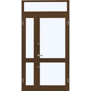7TD 店舗ドア 親子 ランマ付き 2ロック仕様 単板ガラス 中桟付き W：1,235mm × H：...