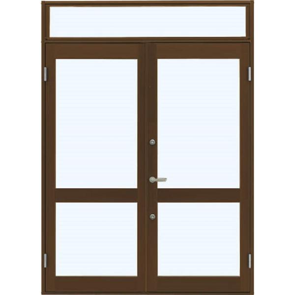 7TD 店舗ドア 両開き ランマ付き 2ロック仕様 単板ガラス 中桟付き W：1,690mm × H...