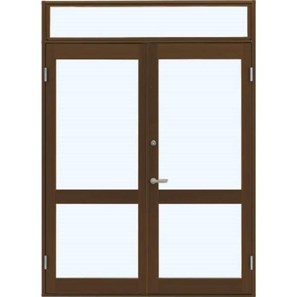7TD 店舗ドア 両開き ランマ付き 1ロック仕様 単板ガラス 中桟付き W：1,690mm × H...