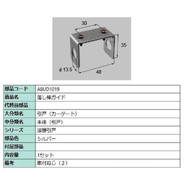 落と棒ガイド / 1セット入り 部品色：シルバー A8UD1019 交換用 部品 新日軽 LIXIL...