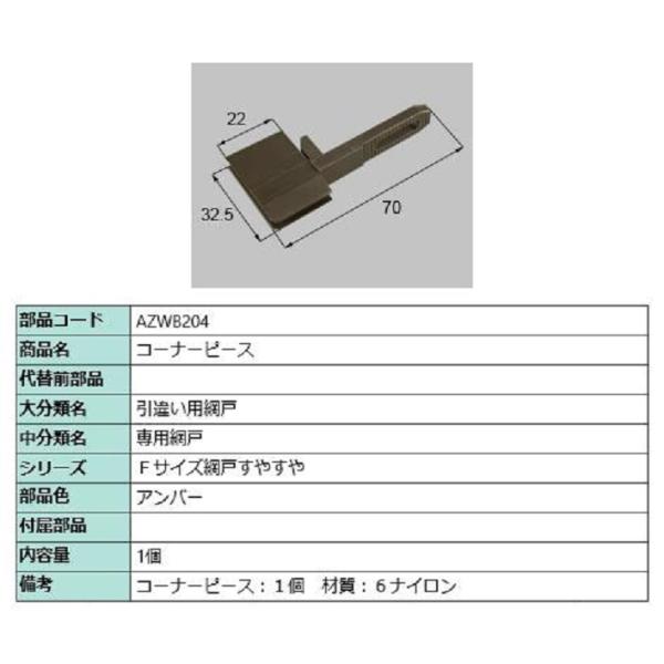 コーナーピース / 1個入り 部品色：アンバー AZWB204 交換用 部品 LIXIL リクシル ...