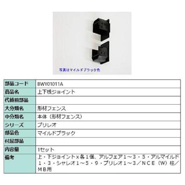 上下桟ジョイント / 1セット入り 部品色：マイルドブラック BWY01011A 交換用 部品 TO...