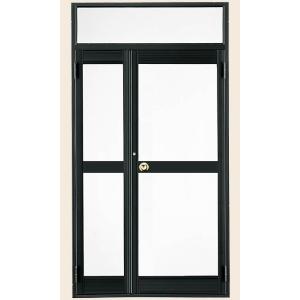 クリエラガラスドア 半外付型 中桟付き 親子ポスト付き・ランマ付き 特注サイズ W：960〜1,85...