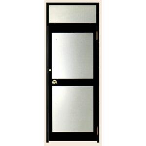 クリエラガラスドア 半外付型三方枠仕様 中桟付き 片開きランマ付き 特注サイズ W：566〜951m...