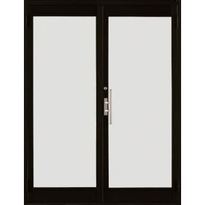 クリエラガラスドア 半外付型 1枚ガラス仕様 両開き片把手 特注サイズ W：1,085〜1,855m...