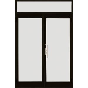 クリエラガラスドア 半外付型 1枚ガラス仕様 両開き片把手ランマ付き 特注サイズ W：1,085〜1...