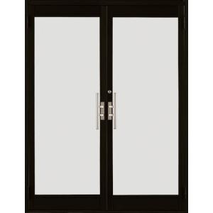 クリエラガラスドア 半外付型 1枚ガラス仕様 両開き両把手 特注サイズ W：1,085〜1,855m...