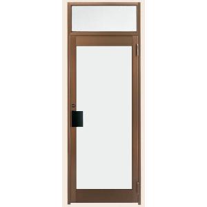 クリエラガラスドア 半外付型三方枠 1枚ガラス仕様 片開きランマ付き 特注サイズ W：566〜951...