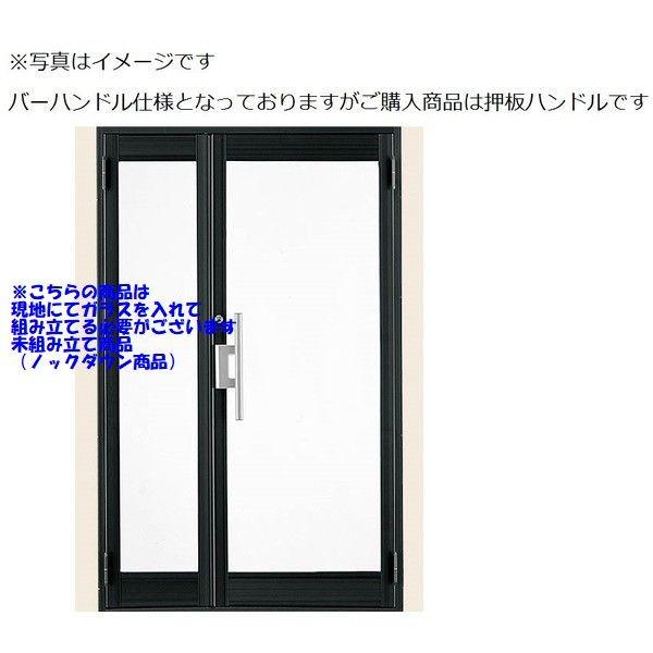 クリエラガラスドア 未組立商品ガラス現地調達必要 親子 半外付型 1枚ガラス仕様 押板把手 1220...