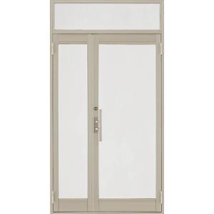 クリエラガラスドア 親子 ランマ付き 内付型 1枚ガラス仕様 バーハンドル 1223 W : 1,2...