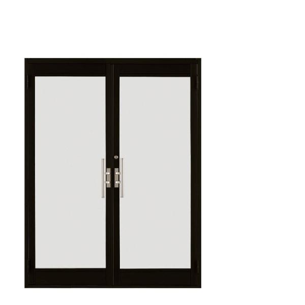 クリエラガラスドア 両開き 両把手仕様 内付型 1枚ガラス仕様 バーハンドル 1619 W : 16...