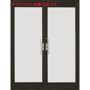 クリエラガラスドア PG仕様 ガラスなし未組立品 両開き 両把手 半外付型 1枚ガラス仕様 1619...