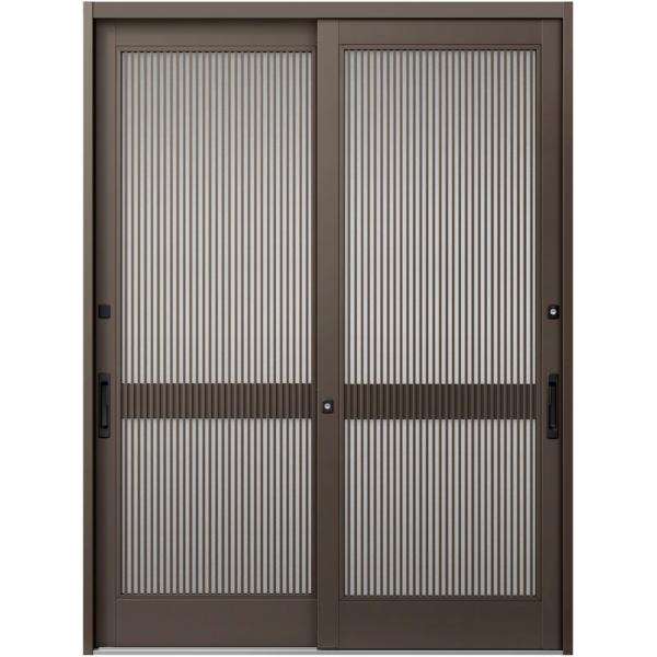 玄関引戸JS 12P型 / 万本格子 2枚建戸 ランマなし 18719 W：1,870mm × H：...