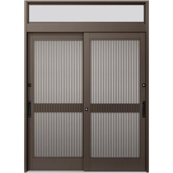 玄関引戸JS 12P型 / 万本格子 2枚建戸 ランマ付き 16423 W：1,640mm × H：...