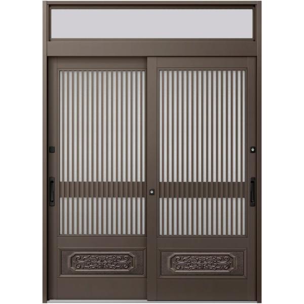 玄関引戸JS 32P型 / 千本格子腰付 2枚建戸 ランマ付き 16423 W：1,640mm × ...