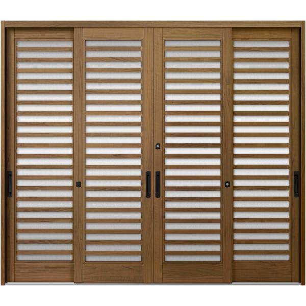 玄関引戸JS 23P型 / 横太格子 4枚建戸 ランマなし 26022 W：2,604mm × H：...