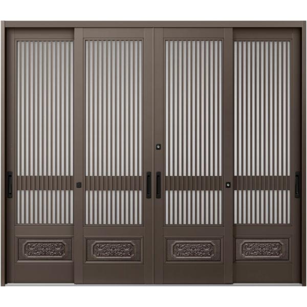 玄関引戸JS 32P型 / 千本格子腰付 4枚建戸 ランマなし 35122 W：3,514mm × ...