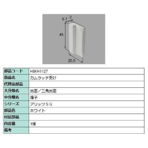 カムラッチ受け / 1個入り 部品色：ホワイト H8KH1127 交換用 部品 新日軽 LIXIL ...