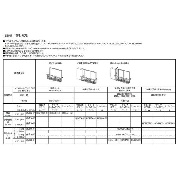 補助ポール Rポールセット アルミ窓手すりワイド 1本 H18用 / 2,060mm LIXLI リ...