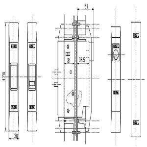 【YKK AP メンテナンス部品】 引戸錠 (HH-2K-11644-5)｜clair