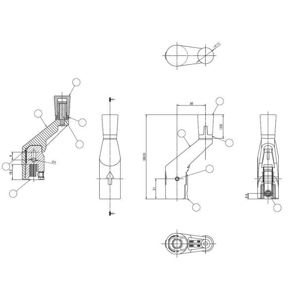 スリムハンドル 小 K-01-BXYC 交換用 部品 LIXIL リクシル TOSTEM トステム