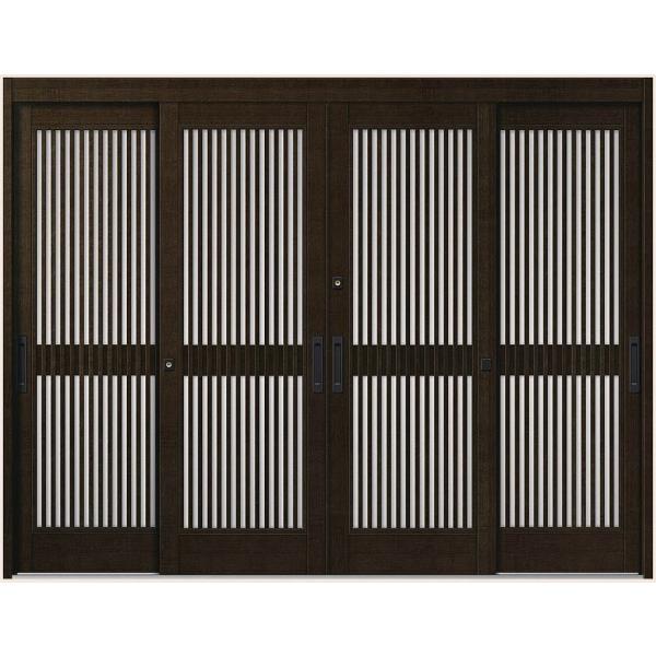 玄関引戸 花伝 K6 4枚建て 90型 千本格子 内付枠 ランマなし 27422 W：2,740mm...