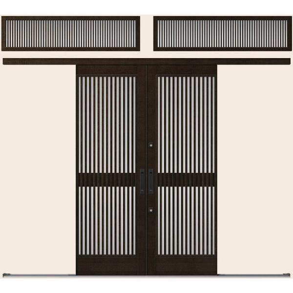 花伝 K6 一筋引分け戸 ランマ付き 90型 千本格子 35119 W：3,514mm × H：1,...