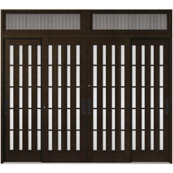 花伝 K6 4枚建て 内付枠 ランマ付き 94型 板子格子 26023 W：2,604mm × H：...