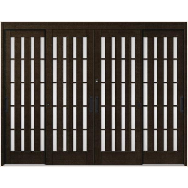 玄関引戸 花伝 K6 4枚建て 94型 板子格子 内付枠 ランマなし 27422 W：2,740mm...