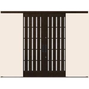 木戸 花伝 K6 一筋引分け戸 ランマなし 94型 板子格子 26019 W：2,604mm × H