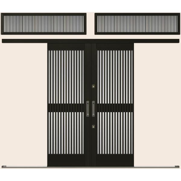 光悦 K6 一筋引分け戸 50型 千本格子 ランマ付き 35118 W：3,514mm × H：1,...