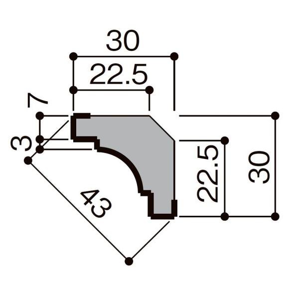 廻り縁 / デラックス 定尺：4,000mm ■-5005-MBJC 入数：10 リノバ 造作材 L...