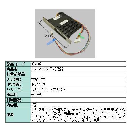 リクシル 部品 CAZAS用受信器 QDN102 LIXIL トステム メンテナンス