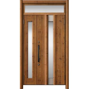 リシェント玄関ドア3 アルミ仕様 / 手動 親子_ランマ付き C11N型(木目調) 特注 W：1,0...