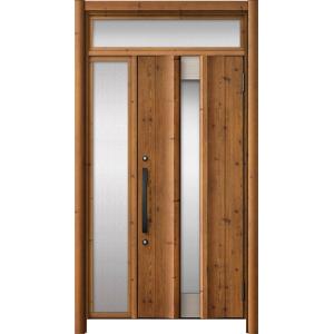 リシェント玄関ドア3 アルミ仕様 / 手動 片袖_ランマ付き C11N型(木目調) 特注 W：937...