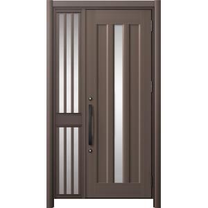 リシェント玄関ドア3 アルミ仕様 / 手動 片袖飾り-中桟付きポストなし_ランマなし C12N型(ア...