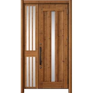 リシェント玄関ドア3 アルミ仕様 / 手動 片袖飾り-中桟付きポストなし_ランマなし C12N型(木...