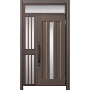 リシェント玄関ドア3 アルミ仕様 / 手動 片袖飾り-中桟付きポストなし_ランマ付き C12N型(ア...