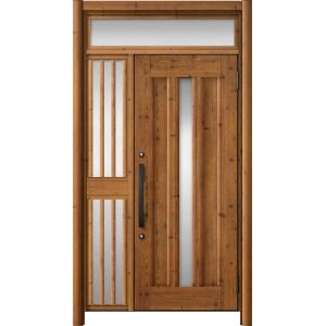 リシェント玄関ドア3 アルミ仕様 / 手動 片袖飾り-中桟付きポストなし_ランマ付き C12N型(木...