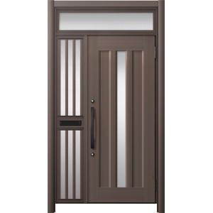 リシェント玄関ドア3 アルミ仕様 / 手動 片袖飾り-中桟付きポスト付き_ランマ付き C12N型(ア...