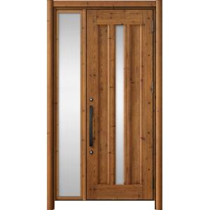 リシェント玄関ドア3 アルミ仕様 / 手動 片袖_ランマなし C12N型(木目調) 特注 W：910...