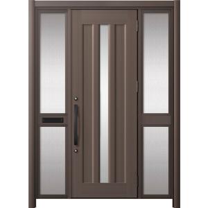リシェント玄関ドア3 アルミ仕様 / 手動 両袖-中桟付きポスト付き_ランマなし C12N型(アルミ...