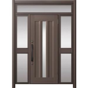 リシェント玄関ドア3 アルミ仕様 / 手動 両袖-中桟付きポストなし_ランマ付き C12N型(アルミ...