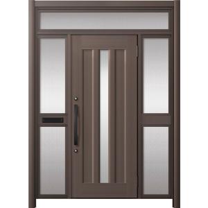 リシェント玄関ドア3 アルミ仕様 / 手動 両袖-中桟付きポスト付き_ランマ付き C12N型(アルミ...