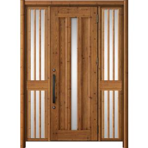リシェント玄関ドア3 アルミ仕様 / 手動 両袖飾り-中桟付きポストなし_ランマなし C12N型(木...