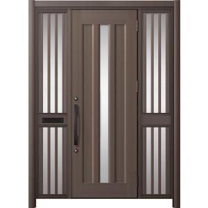 リシェント玄関ドア3 アルミ仕様 / 手動 両袖飾り-中桟付きポスト付き_ランマなし C12N型(ア...