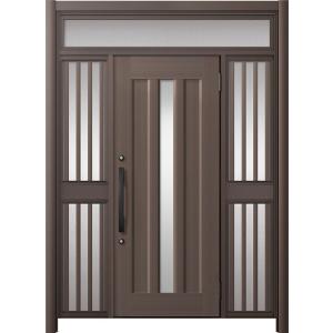 リシェント玄関ドア3 アルミ仕様 / 手動 両袖飾り-中桟付きポストなし_ランマ付き C12N型(ア...