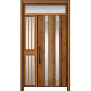 リシェント玄関ドア3 アルミ仕様 / 手動 片袖飾り-中桟付きポストなし_ランマ付き C14N型(木...