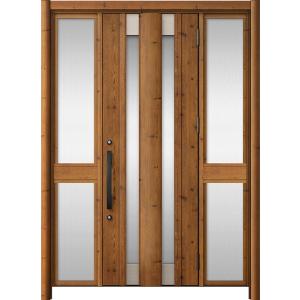 リシェント玄関ドア3 アルミ仕様 / 手動 両袖-中桟付きポストなし_ランマなし C14N型(木目調...