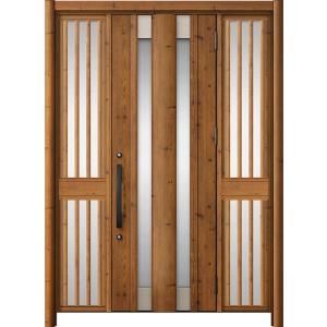 リシェント玄関ドア3 アルミ仕様 / 手動 両袖飾り-中桟付きポストなし_ランマなし C14N型(木...